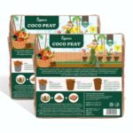 Ugaoo Cocopeat Block 2 Kg (1Kg Each) | Expands Upto 30 litres of Light Coco Peat Growing Medium | Pre-Washed Low-EC Cocopeat for Plants Seed and Potting Mix | Indoor and Outdoor Garden
