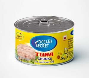 Oceans Secret Tuna Chunks in SunflowerOil 180gm Pack of 8 Canned Tuna Fish | Balanced Nutrition | Heart Healthy | in Sunflower Oil | Premium Cuts Ready to Eat