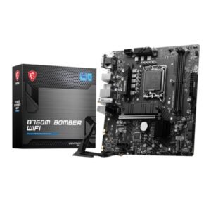 MSI B760M Bomber WiFi Motherboard, Micro-ATX – Supports 14th/13th/12th Gen Intel Core Processors, LGA 1700 – DDR5 Memory Boost 6400MHz/MAX, PCIe 4.0 x16 Slot, M.2 Gen4 Slot