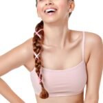 Enamor Innovations Antimicrobial, Cami Neck, Front Double Layer Women’s Cotton Beginner’s Bra – Pop-On Style, Non Padded, Wirefree, High Coverage – BB02