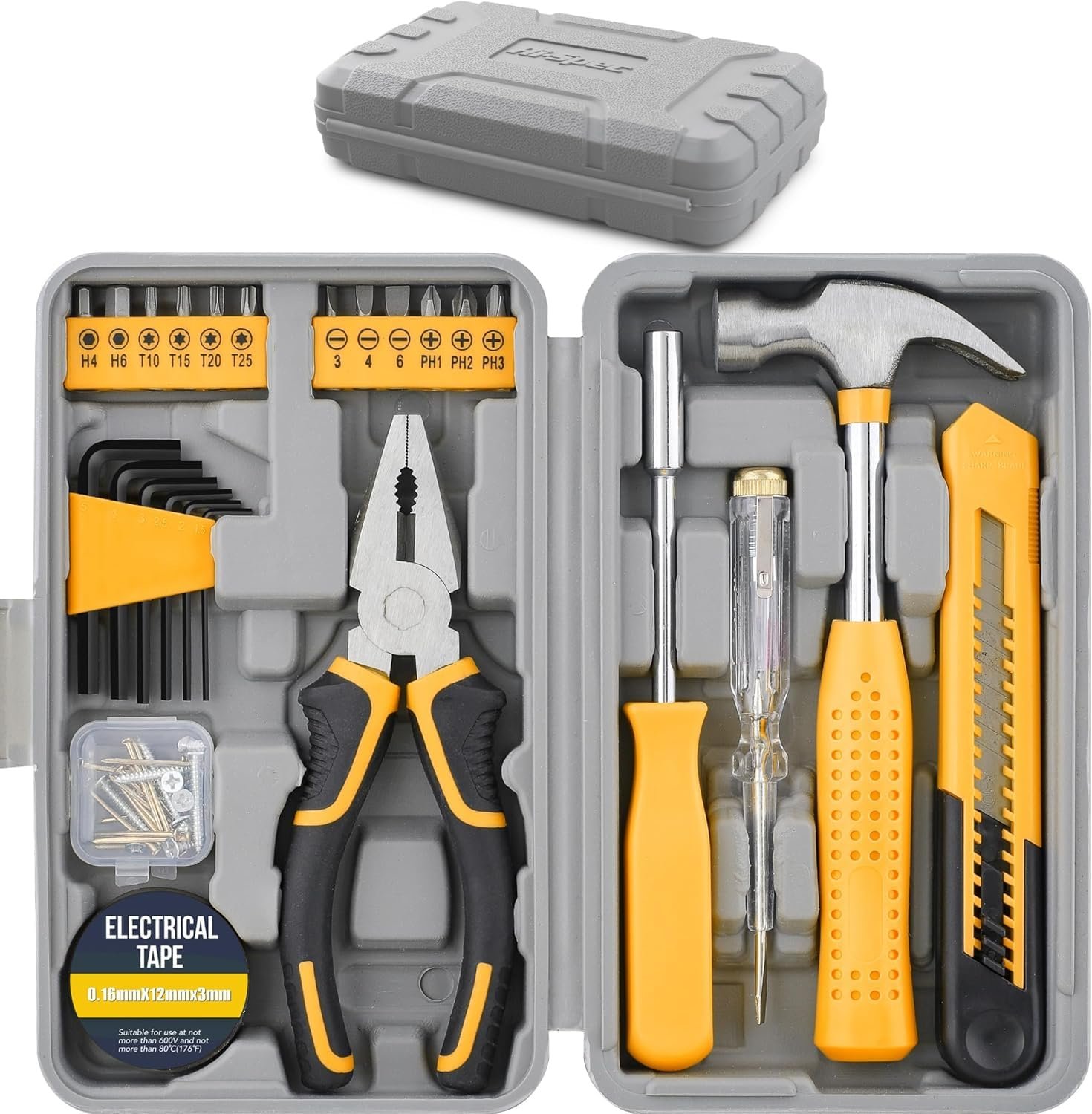 Hi-Spec Home Tool Kit, DIY Repair Set for Home Office and Workshop