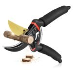 JD FRESH 8 Inch Heavy Duty Bypass Plant Cutter for Garden, Pruners for Plants Cutting Gardening Scissors with Safety Lock, Pruning Shears for Indoor Outdoor Plants, Flower, Herb, Stem, Branch (Black)