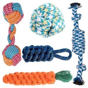 Tail Dog Toys + Dog Chew Toys + Puppy Teething Toys + Rope Toys + Dog Toys for Small to Medium Dog Toys + Dog Toy Pack(Pack of 5)