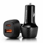 Kratos 80W Dual Output Fast Car Charger with Type-C PD & USB, Charging Adapter Compatible with Cars for iPhone & Android Smartphone, Smartwatch, Earbud, Power Bank-C1V2