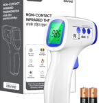 DR VAKU® Infrared Digital Thermometer Non-Contact Temperature Gun for Adults & Children Quick & Accurate Read Fever Detection LCD Display Memory Function [Battery Included– White & Blue
