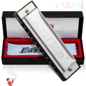 East Top Diatonic Harmonica Key of C – 10 Holes 20 Tones Mouth Organ Blues Harp for Adults, Kids, Beginners, Professionals and Students