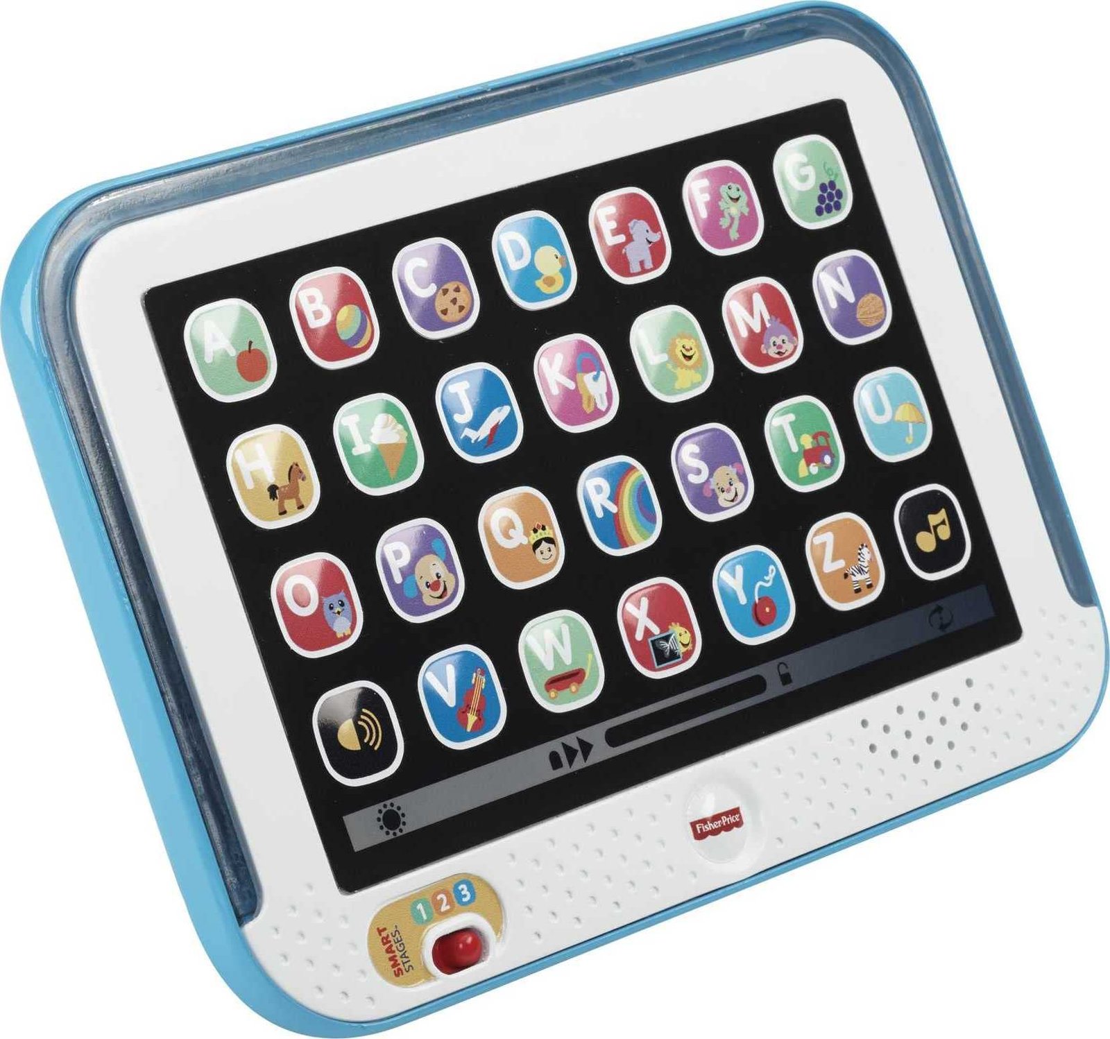 Fisher-Price Laugh & Learn Smart Stages Tablet – Blue, Electronic Learning Toy with Music
