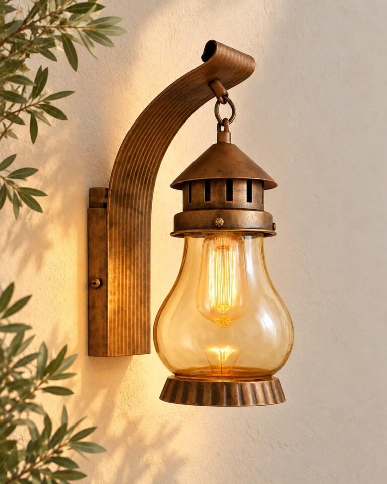 Homesake Vintage Wall Lantern | Rustic Outdoor & Indoor Wall Light | Antique Copper Finish | Weather-Resistant | Mandir Balcony Decorative Lighting for Home, Garden, Patio, Porch, Hallways (Pack of 1)