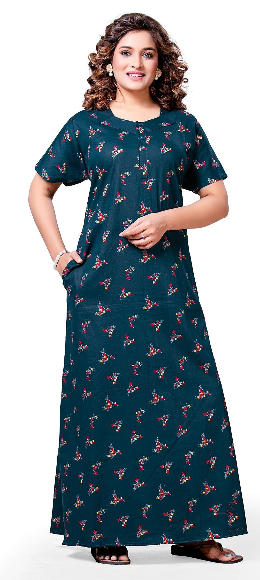 PNAEONG Women’s Cotton Long Maxi Night Gown Nighty Dress Stylish Super Soft Comfortable