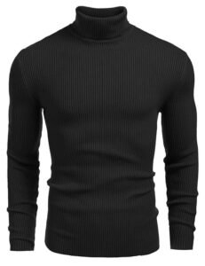 DENIMHOLIC Men’s Cotton Turtle Neck Sweater, High Neck Sweater for Man