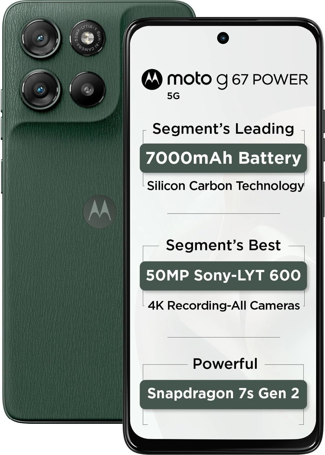Motorola g67 Power 5G (Pantone Cilantro, 256 GB) (12 GB RAM)