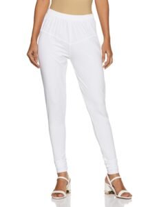 Lyra Women’s White Skinny Fit Churidar Leggings