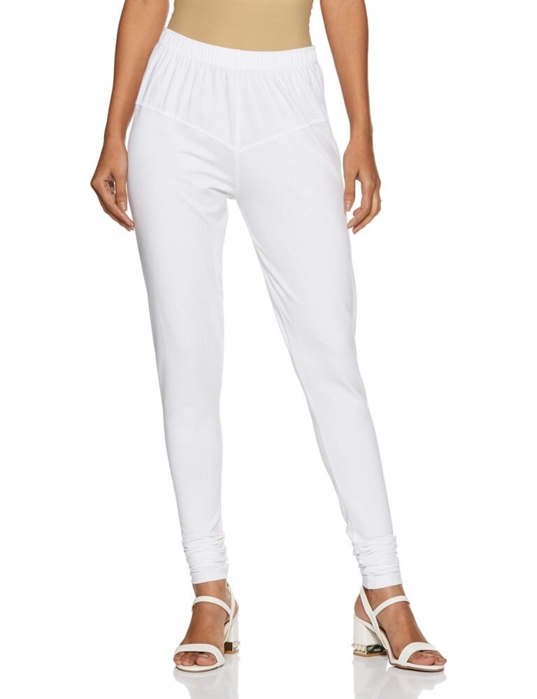 Lyra Women’s White Skinny Fit Churidar Leggings