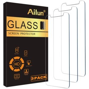 ailun screen protector compatible with iphone xr (6.1inch 2018 release),[3 pack],0.33mm tempered glass, compatible with iphone xr (6.1inch 2018 release),anti-scratch,advanced hd clarity work most case