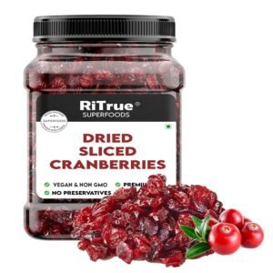 RiTrue – Dried Sliced Cranberry – 250 Gm Jar – Vegan, Non-GMO, Gluten Free | USA Cranberries Dry Fruits