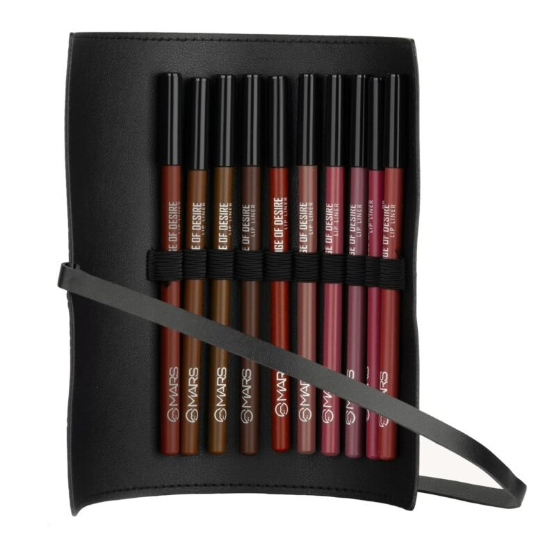 MARS Edge of Desire Lip Liner with Holder Set of 10 | One Swipe Smooth Application | Long Lasting & Travel Friendly Lip Pencil | Multicolor (Set-B) (1.4g x 10)
