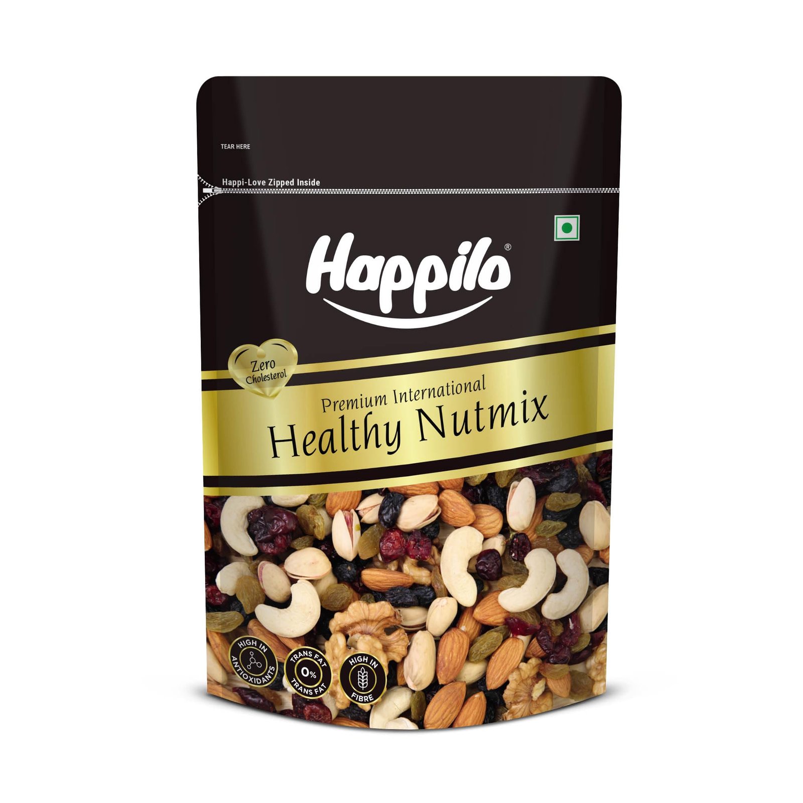 Happilo Premium International Healthy Nutmix, 200g | 7 Superfoods in 1 Mixes | Dry Fruits Contains Almonds, Cashews, Walnuts, Pistachios, Cranberries, Green & Black Raisins