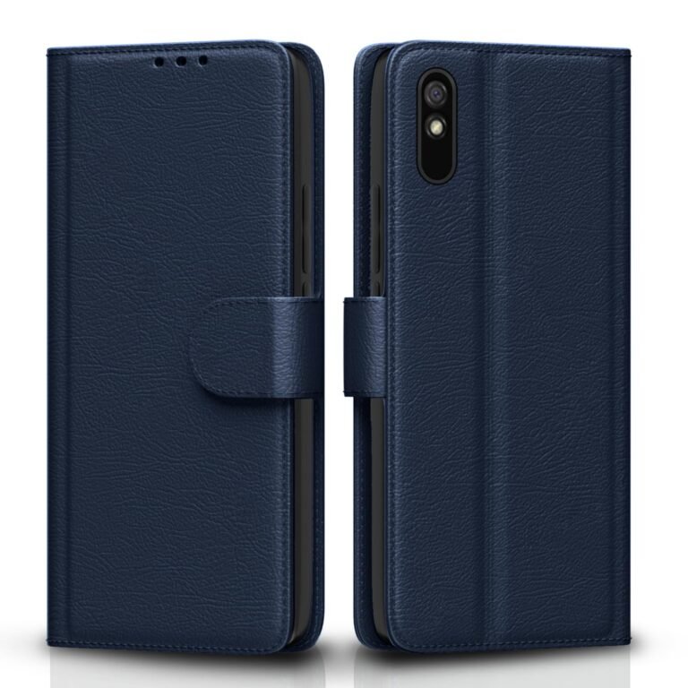 Pikkme Flip Cover Leather Finish | Inside TPU with Card Pockets | Wallet Stand and Shock Proof | Complete Protection Flip Case for Redmi 9A / 9i / 9A Sport(Blue)