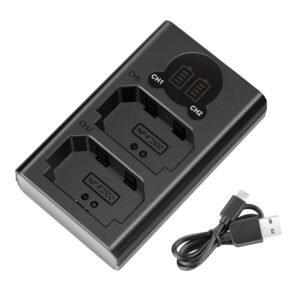 Neewer Dual USB Charger for Sony NP-FZ100 Battery, Compatible with Sony A9 A7III A7RIII Cameras, Designed with LCD Display, Versatile Charging Options