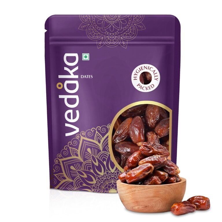 Amazon Brand – Vedaka Fresh Dates | 500 g | Khajur Dry Fruit | Naturally Packed with Nutrients | Healthy Snack | No Added Preservatives Or Additives | Hygienically Packed