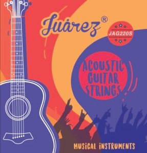 Juarez 7-Piece Phosphor Bronze Acoustic Guitar Strings Set – Extra Light Gauge, Stainless Steel E & B, Steel Core, Anti-Rust Coated, Ball-End (E-1st x 2, B-G-D-A-E x 1 Each)