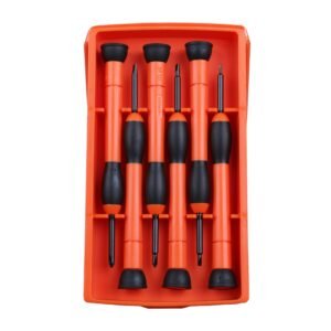 Taparia PSFP6 Precision Screwdriver Set, 6 Pieces | Flat and Phillips Tips | High-Grade Alloy Steel Blades with Ergonomic Plastic Handles | Sizes: Slotted 1.4mm, 2.0mm; Phillips No. 1 & 2