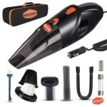WOSCHER AutoVac Pro High Power Auto Car Vacuum Cleaner for Deep Cleaning, Hand Held Portable Car Vacuum with DC 12V, 140W Vacuum Motor & Powerful Suction 5000PA, Black