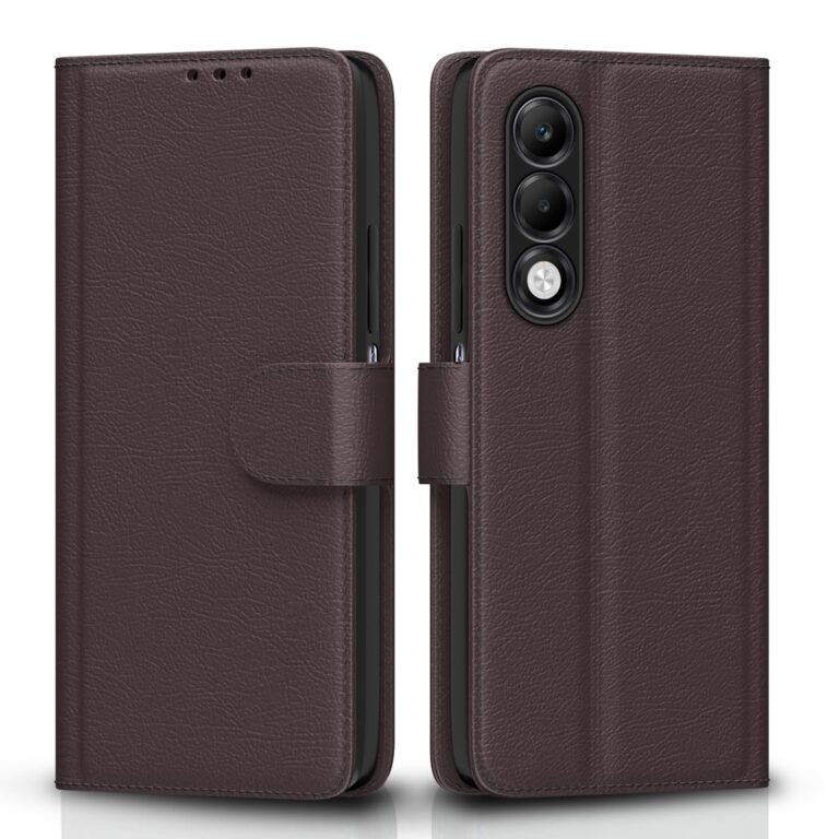 Pikkme Flip Cover for Oppo K13x 5G | Leather Finish | Shockproof with Card Pockets & Wallet Stand | Ultimate Protection Case(Coffee)
