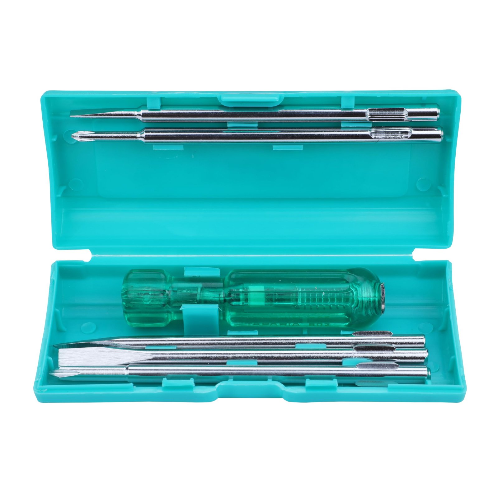Taparia Model 802 Screwdriver Set | Neon Bulb Tester Included | Tip Sizes: 6.0×0.8mm, 3.5×0.5mm, Phillips 0, Square Poker, Phillips 1 | High-Grade Steel Blades with Comfortable Grip. DIY, Professional and Industrial use