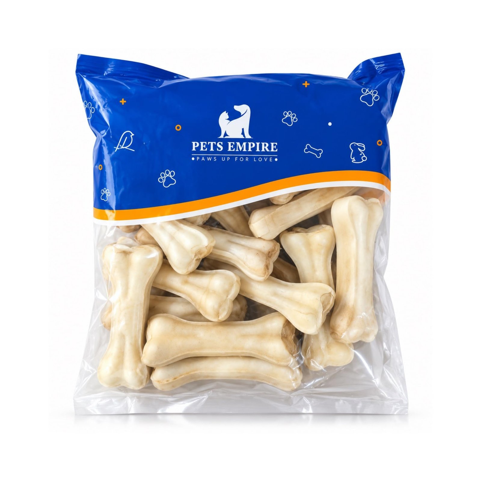 Pets Empire Rawhide Pressed Chew Bone for Dogs, 4 Inches – Crunchy Calcium Bones, Training & Feeding Treats – Pet Haddi Chew for Dogs, Puppies, 500g