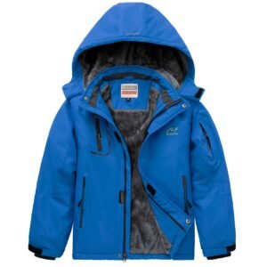 WULFUL Boy’s Waterproof Ski Jacket Warm Fleece Hooded Winter Snow Coat