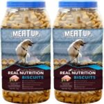 Meat Up Dog Treats Biscuits 2kg (2x1kg) | Real Chicken Flavour | Remove Plaque & Tartar Build-up | Vitamins & Minerals | Promotes Lustrous Coat