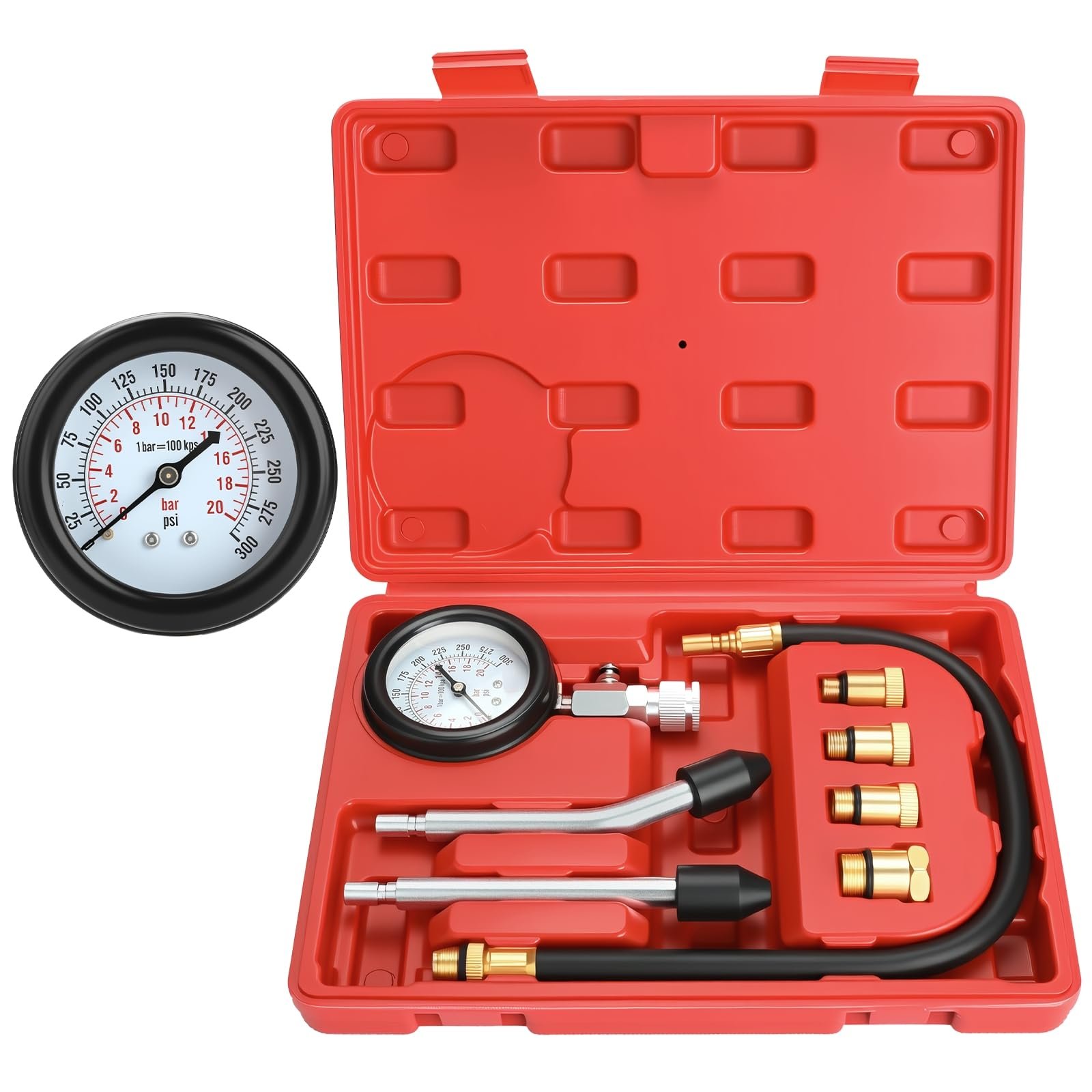 BETOOLL HW0130 8pcs Petrol Engine Cylinder Compression Tester Kit Automotive Tool Gauge