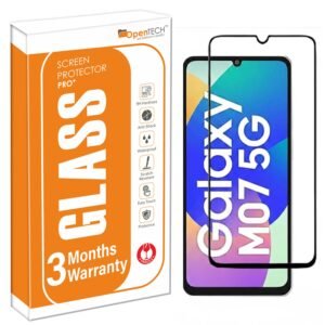 OpenTech® Military-Grade Gorilla Tempered Glass Screen Protector Compatible for Samsung Galaxy M07 / A07 / F07 with Edge to Edge Coverage and Easy Installation kit – Case Friendly Glass