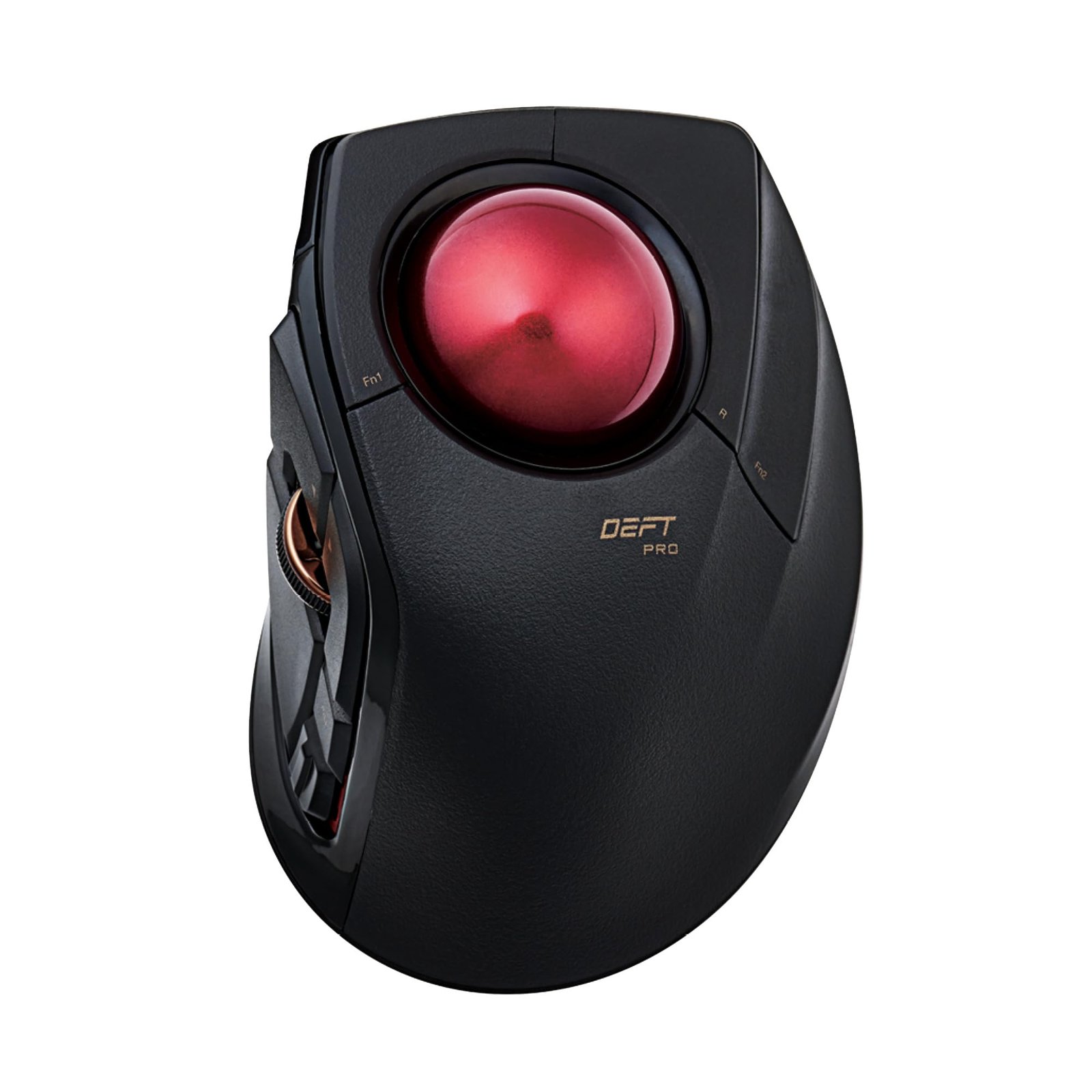 ELECOM Trackball Mouse M-DPT1MRXBK, Wired, Wireless, and Bluetooth, Gaming, High-Performance Ruby Ball, Advanced Responsiveness, 8 Mappable Buttons, Smooth Scrolling, Extra Large, DEFT PRO, Black