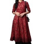 Yash Gallery Women’s Cotton Relaxed Fit Anarkali Kurta