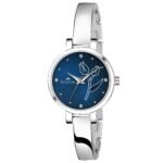 SWISSTONE Analog Stainless Steel Silver Plated Women’s Watch (Blue Dial Silver Colored Strap).