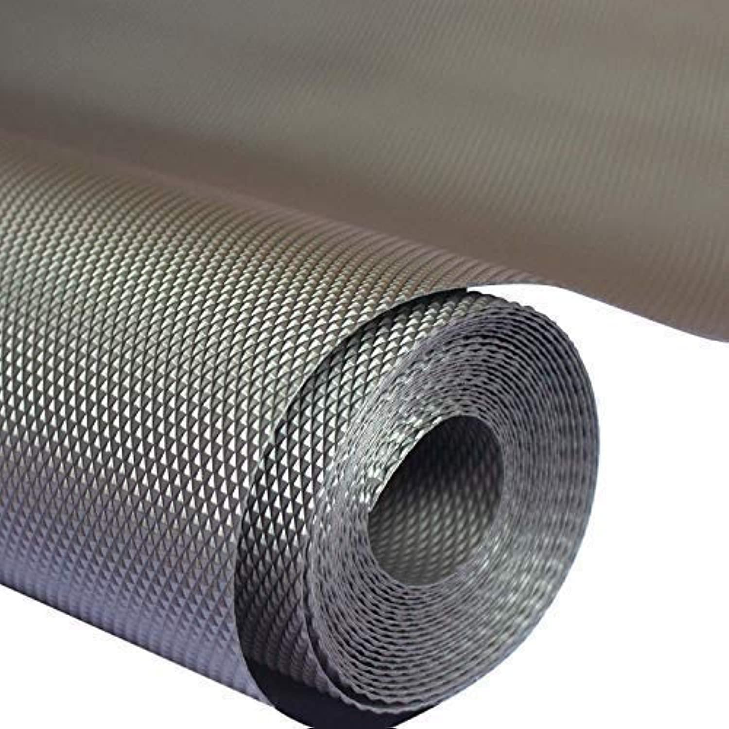 ElastPro Food Grade Washable Anti Slip Mat/Sheet for Fridge, Shelf Liner, Table, Kitchen Drawer mat (Diamond Grey, 5 Meter)