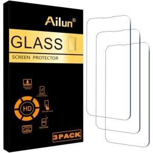 Ailun Glass Screen Protector for iPhone 14/14 Pro [6.1 Inch] Display 3 Pack Tempered Glass, Sensor Protection, Dynamic Island Compatible, Case Friendly