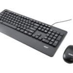 Acer PalmEase Wired Keyboard & Mouse Combo with Palm Rest |Plug & Play USB 2.0, 1600 DPI, Co-Pilot Key, Rupee ₹ Symbol | 10m Range, 10M Keystroke Life | Windows & Mac Compatible – Black