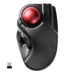 ELECOM M-HT1DRBK Wireless Trackball Mouse – Extra Large Ergonomic Design, 8-Button Function with Smooth Tracking, Black