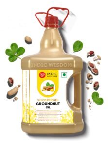 IndicWisdom Wood Pressed Groundnut Oil 5 Liter (Cold Pressed Groundnut Oil – Extracted on Wooden Churner)