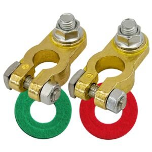 Ampper Brass Battery Terminal Connectors, Top Post Car Battery Cable Ends