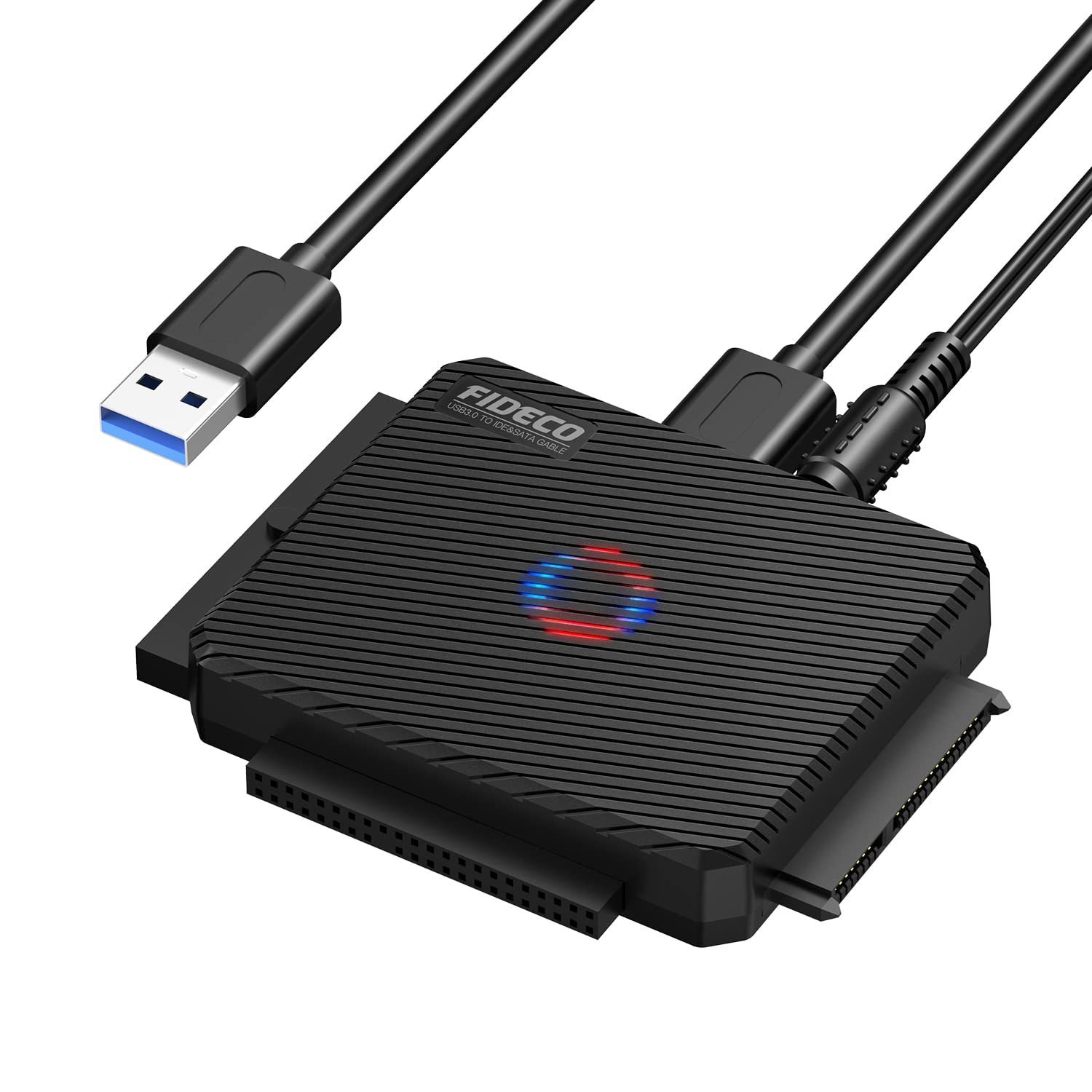 FIDECO USB 3.0 Hard Drive to USB Converter, IDE SATA to USB 3.0 SATA to IDE Adapter IDE SATA to USB External Cable for 2.5/3.5 ” IDE/SATA HDD SDD, 5.25 ” CD/DVD ROM and More (EPL-S3G-PL03)