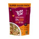 Yogabar Super Muesli, No Added Sugar, Breakfast Muesli with Probiotics & Prebiotics, 84% Whole Grains + Seeds + Almonds, 700g