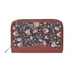 ZOUK Women’s Handcrafted Blue Kalamkari Classic Chain Wallet for Mobile Phones
