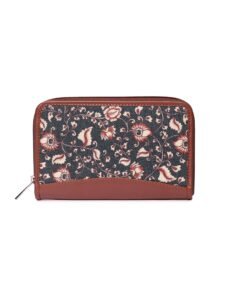 ZOUK Women’s Handcrafted Blue Kalamkari Classic Chain Wallet for Mobile Phones