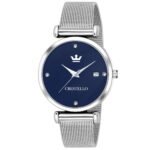 CRESTELLO L105-Blu-Ch Stainless Steel Chain Analog Wrist Watch For Women, Dial Color_Blue