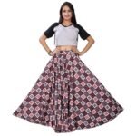 JYESHTA Women’s American Crepe Flared A Line Stitched Long Skirt with 12 Mtr Flare 40 in Height | Skirts for Women Long Length | Long Skirts for Girls