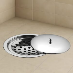 LIPKA 5-Inch Round Floor Drain with Lid | Premium Stainless Steel Bathroom Floor Drainer Cover | Shower Drain Trap for Kitchen, Balcony, Toilet, Bathoom | Anti-Clog, Rust-Resistant, Heavy-Duty